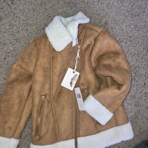 Jessica Simpson Girls 4-6X Fashion Faux Suede Moto Jacket